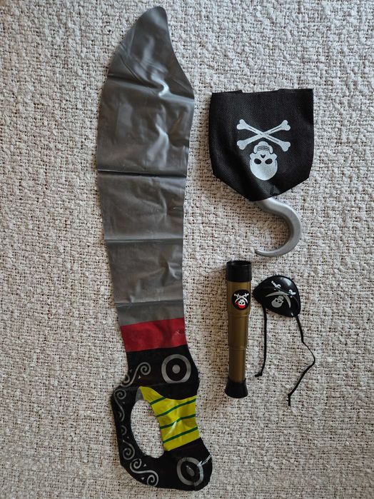 Strój pirata dla dzieci Kostium Akcesoria 8 części Uniwersalny