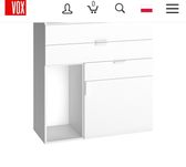 Komoda biała regał barek vox 4 YOU ze skrzynką