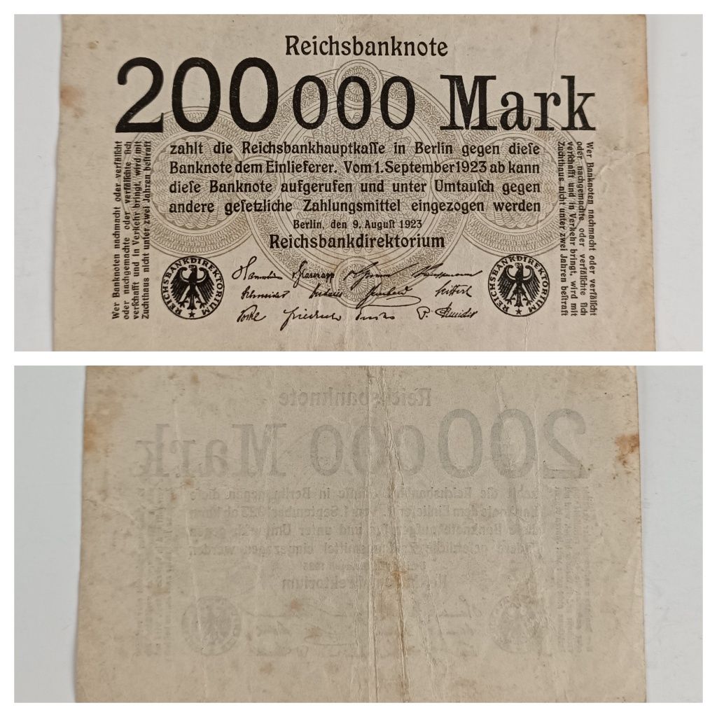 banknot 200000 marek 1923 . Niemcy