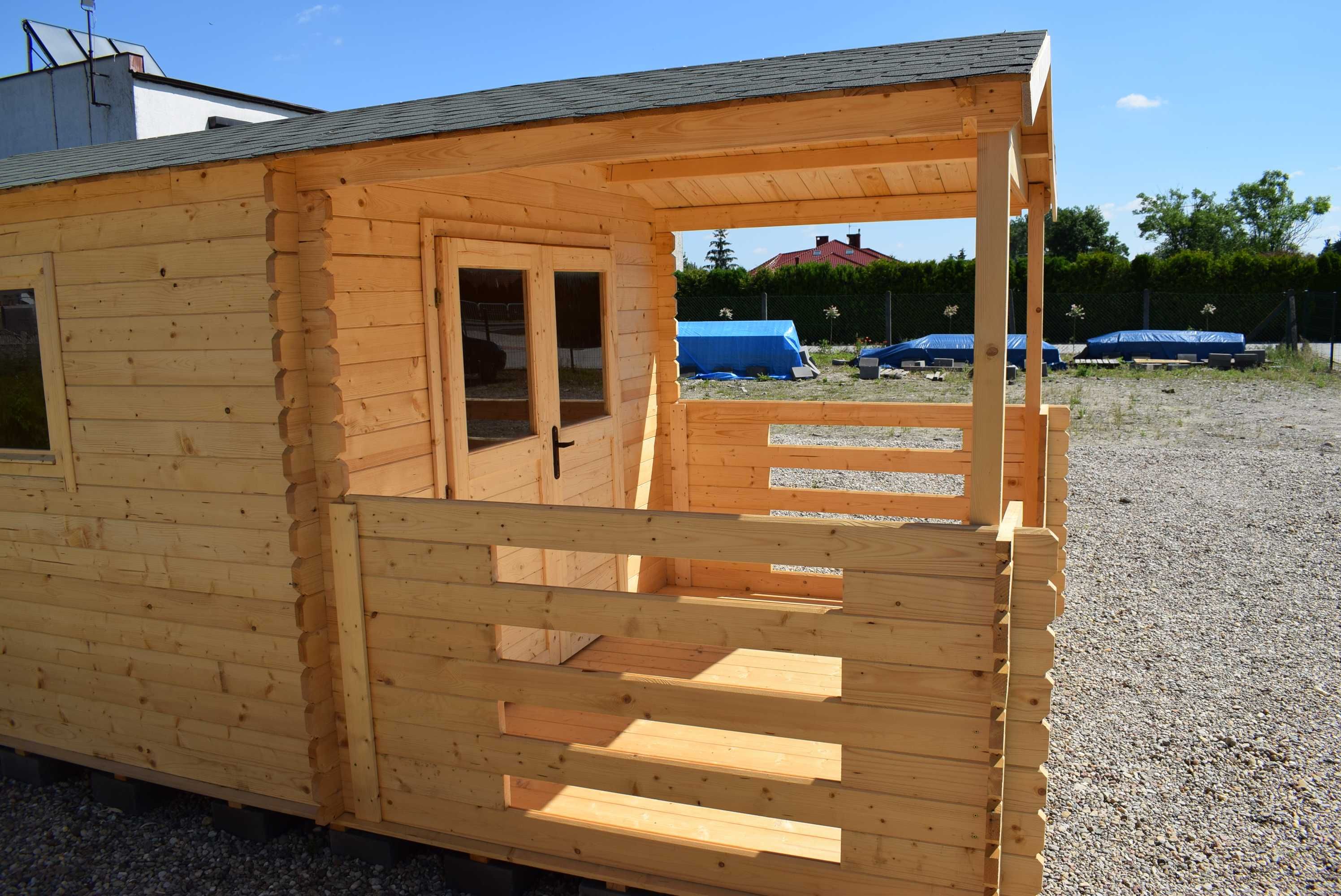 MASYWNY domek letniskowy z tarasem*5x3*15m2*ogrodowy*domki*balik 34mm