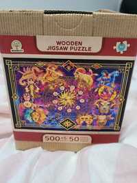 Puzzle drewniane 3d jigsaw wooden znaki zodiaku 500 elementów nowe