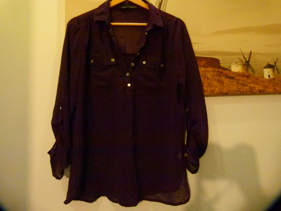 Primark Atmosphere bluzka koszulowa koszula fioletowa mgiełka roz 38 M