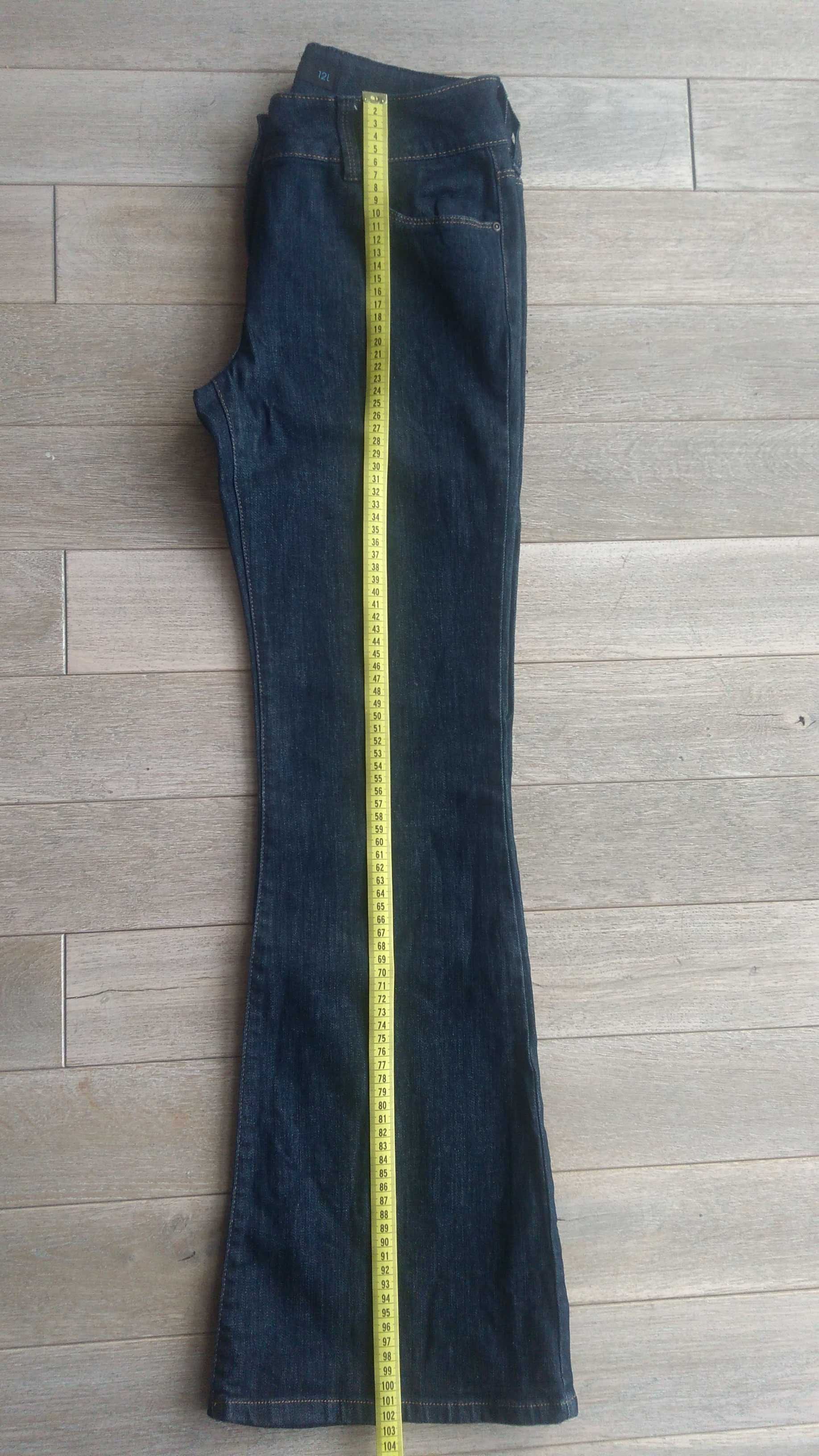Ciemnogranatowe ładne jeansowe  spodnie jeansy dżinsy Next Flare 40
