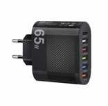 Ładowarka 230V 65W 6 portów usb usb-c  QC 3.0 PD