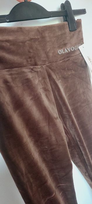 Legginsy welurowe welur Ola Vogue czekoladowe modelujące
