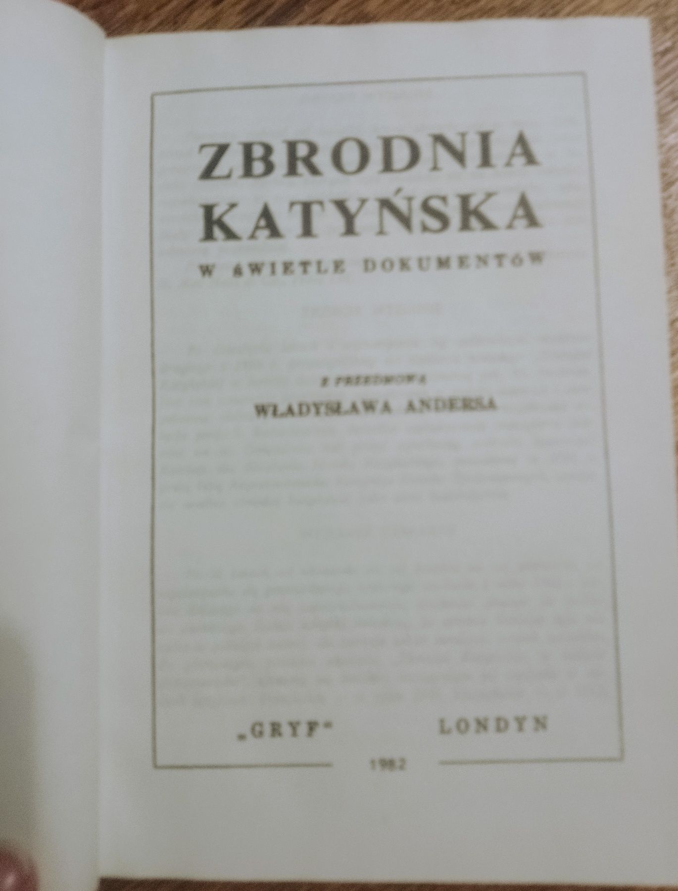 ZBRODNIA Katyńska *London 1982