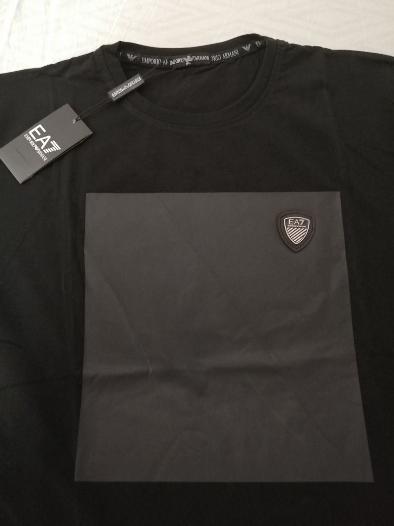 NOWA męska koszulka Emporio Armani t-shirt EA bluzka czarna XL