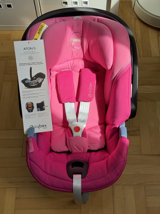 2x Fotelik Cybex Aton 5, 0-13kg, Różowy + lusterko na zagłówek gratis