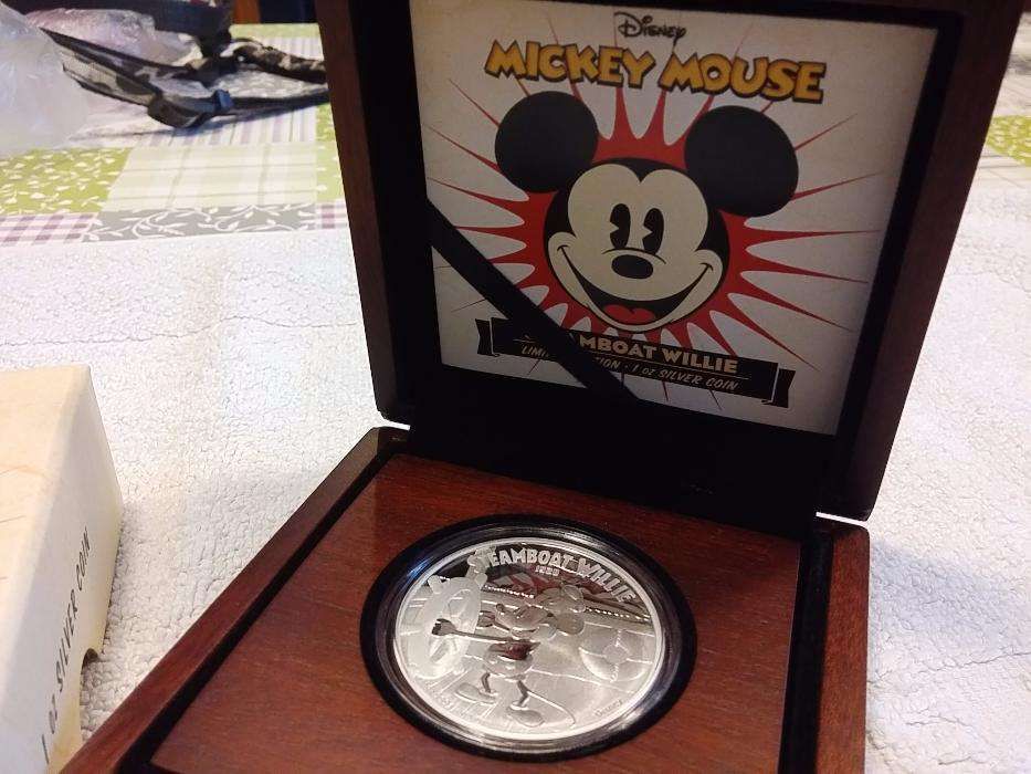 Steamboat Willie - Mickey Mouse Niue 1 Onça Prata