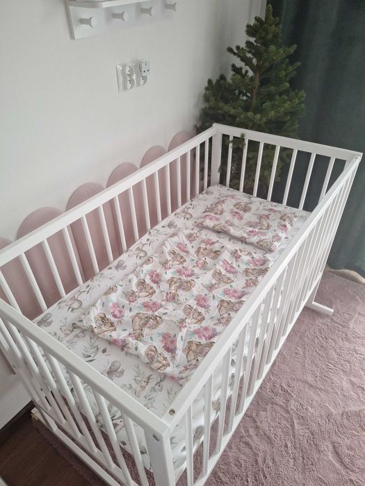 Łóżeczko-Kołyska z materacem i dodatkami