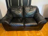 Sofa skórzana czarna