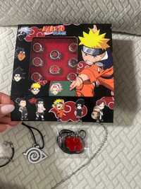 Naruto akatsuki pierścień naszyjnik naruto anime biżuteria zestaw