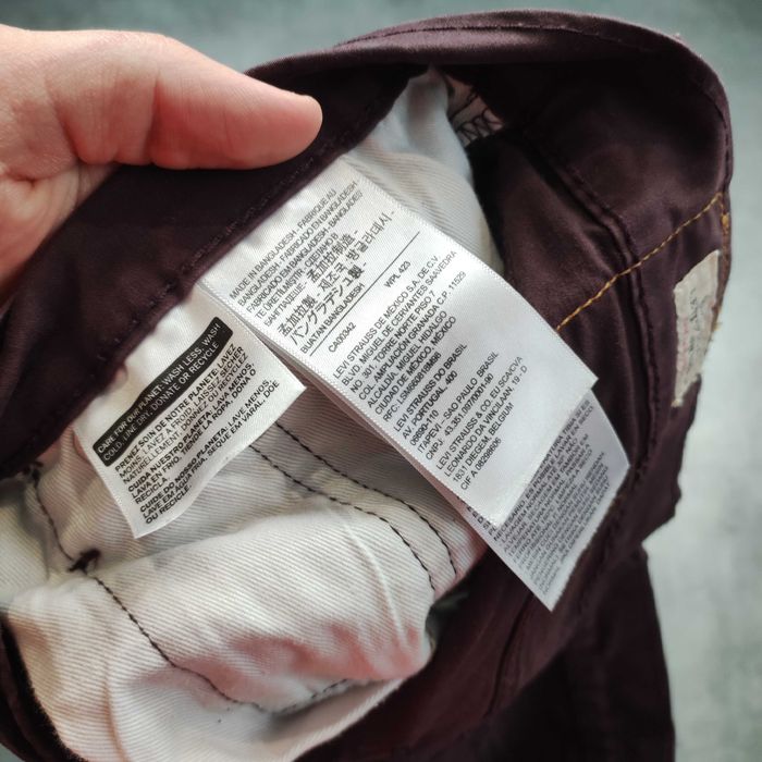 MĘSKIE Spodnie PREMIUM Eleganckie Chino Jeans Levis Materiał Bordowe