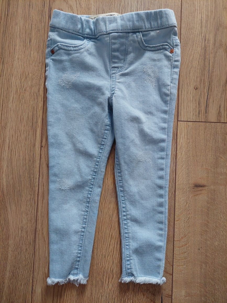 Jasnoniebieskie dżinsy spodnie jegginsy na gumce denim co 18-24m 92 cm