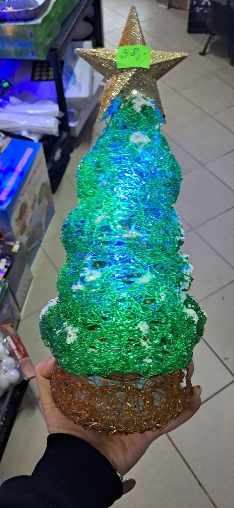 CHOINKA LED z gwiazdą lampion świecąca ozdoba świąteczna