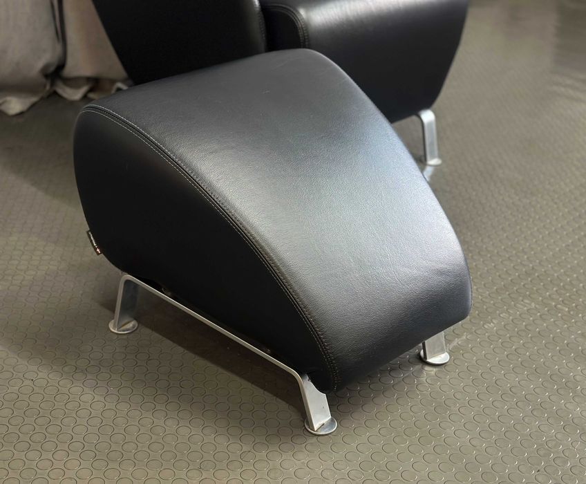 Шкіряний комплект крісло+пуф/шкіряне м'яке крісло/шкіряні крісла/меблі