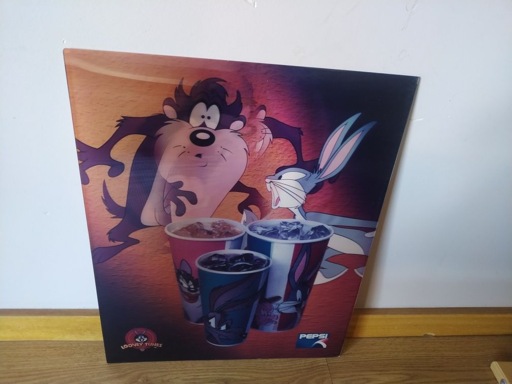 Cartaz de publicidade Pepsi looney tunes Vintage cinemas.