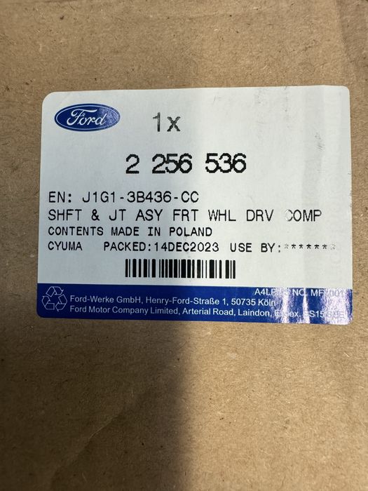 Półoś przednia prawa Ford S max Galaxy automat