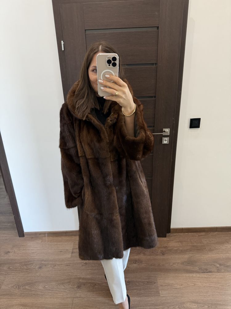 Futro naturalne z norek, grzbiety, rozm. L XL