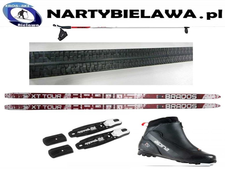 narty biegowe śladowe STC Brados + Buty NNN Alpina T5+ kije nowy kpl