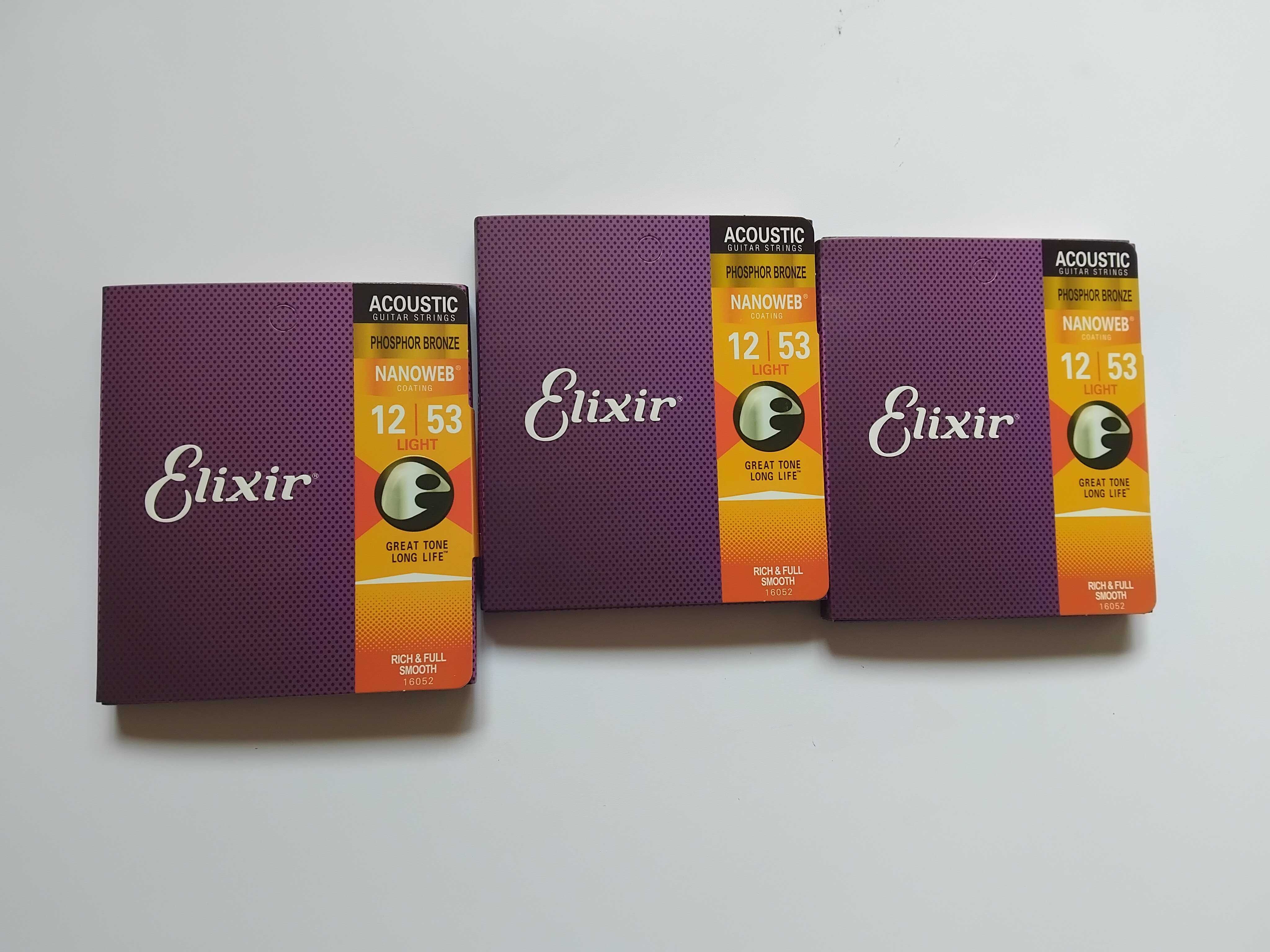 Струны Elixir 12-53 Phosphor Bronze для 6 гитары