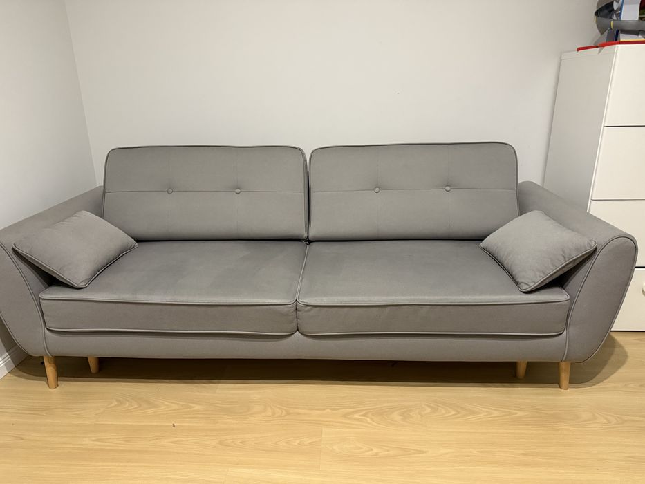 Kanapa sofa rozkladana szara