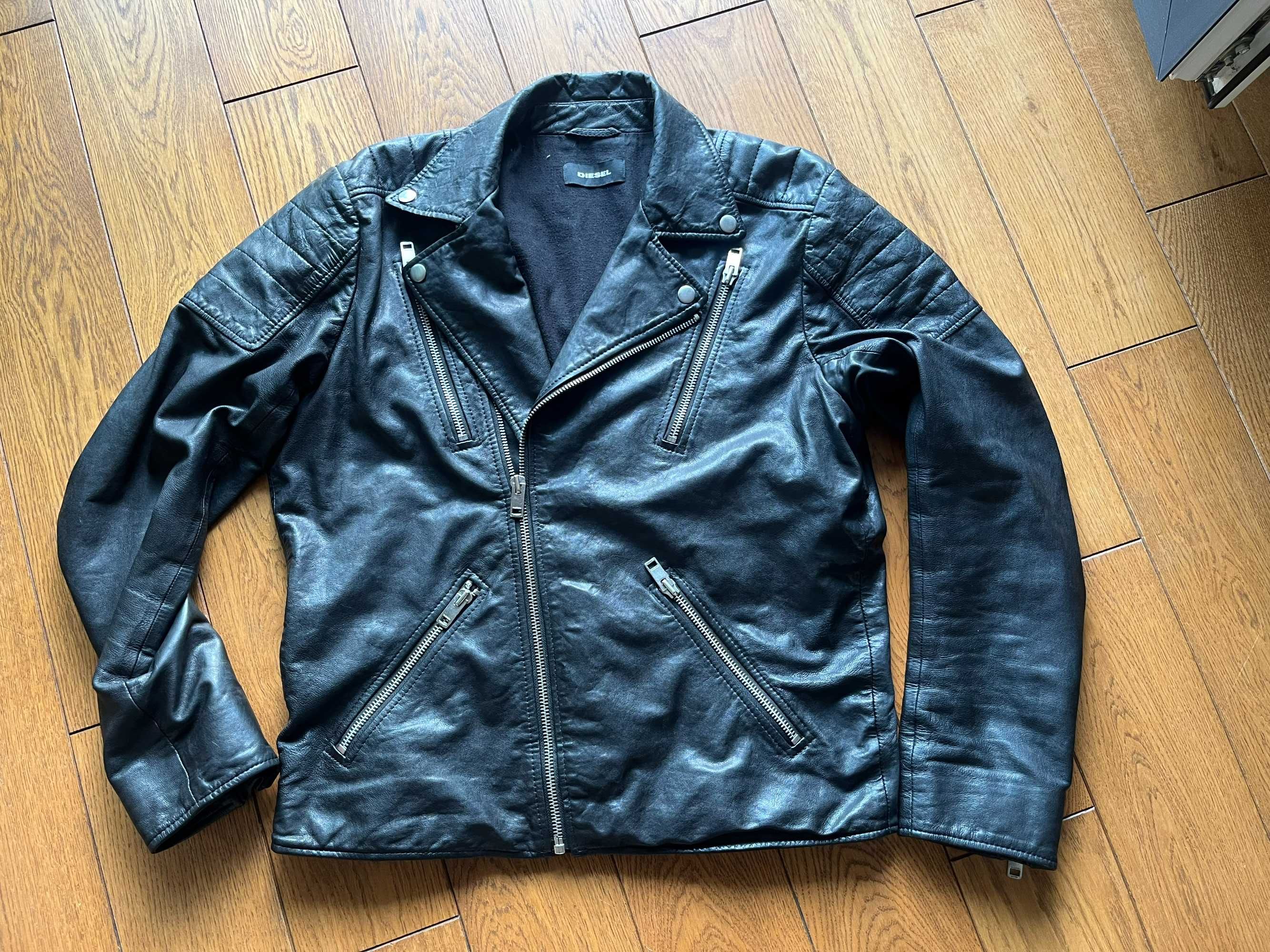 DIESEL kurtka skórzana męska biker ramoneska vintage XL