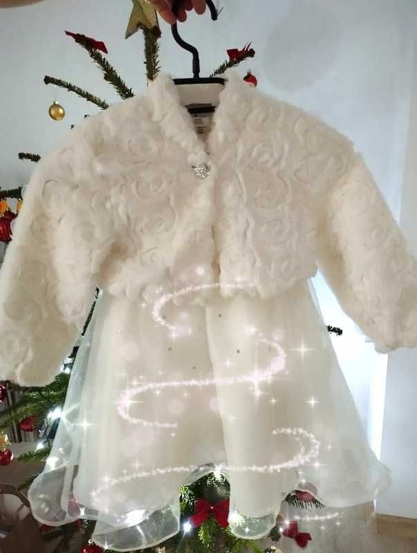 sukienka biala plus bolreko biale r 98 /104