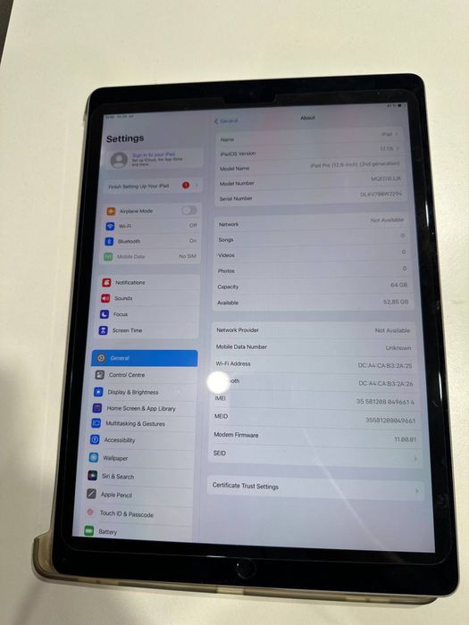 Apple Ipad Pro 12.9 2 gen 64 GB Wi-Fi
