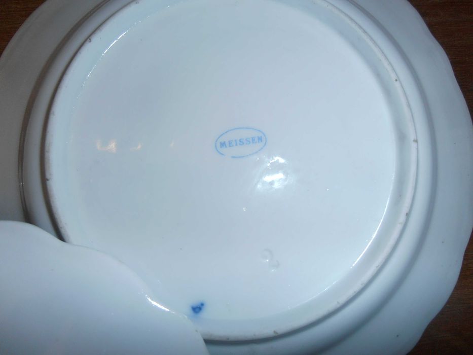 MEISSEN (1885/1934)- 3 pratos azuis cebola,21 cm- excelentes