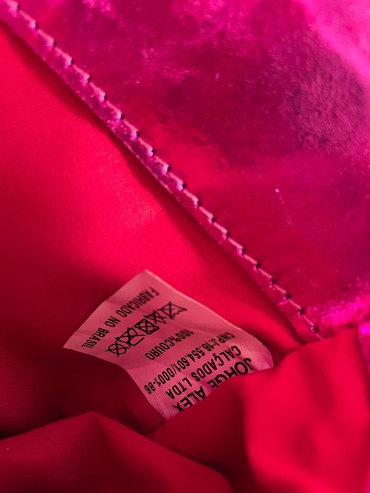 Mala nova rosa cintilante 100% couro Brasil