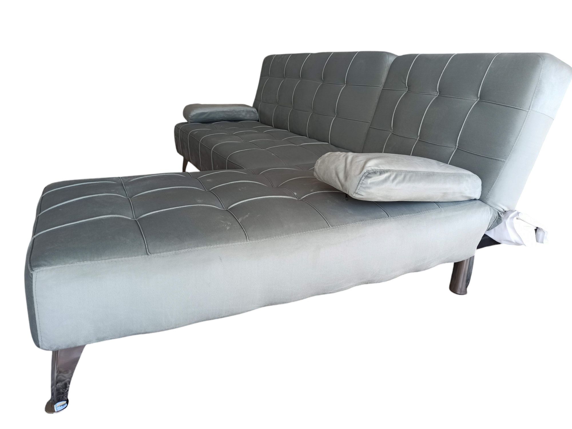 Sofá cama 3 lugares 198x146 em veludo