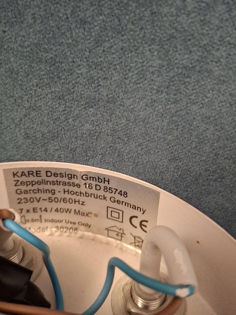 Żyrandol kolorowy siedmio kloszowy Kare Desiign