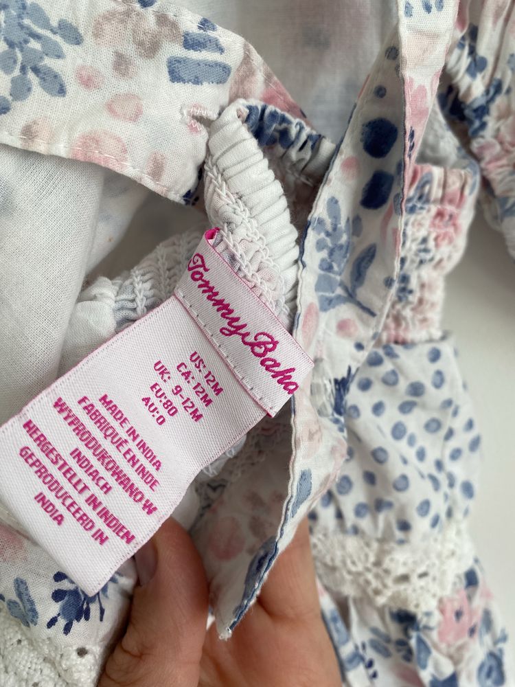 Sukienka jak newbie bloomersy 80 letnia niebiesko różowa kwiaty