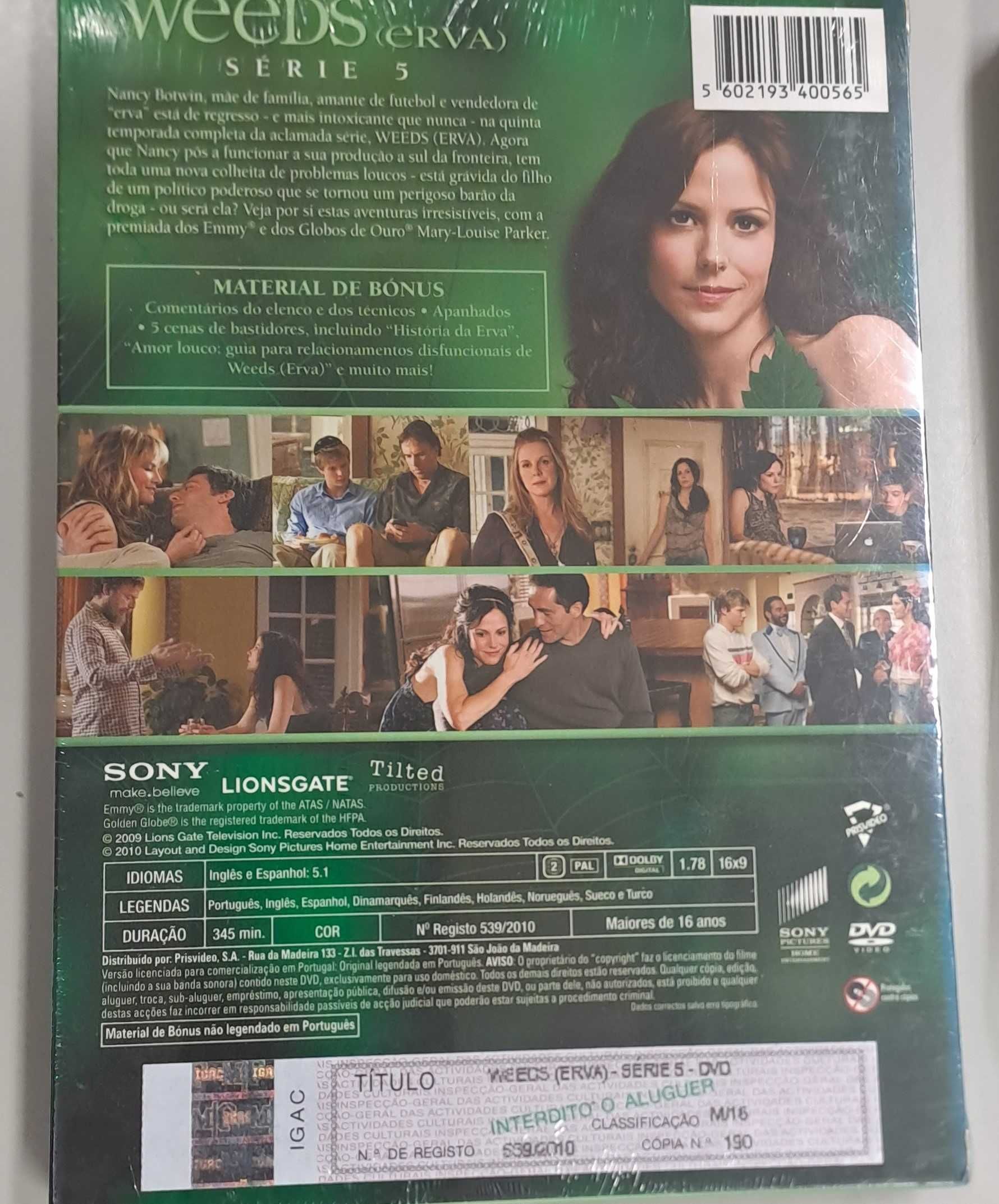 Séries Weeds (erva) (S1, S2, S3 selada, S5 selada)