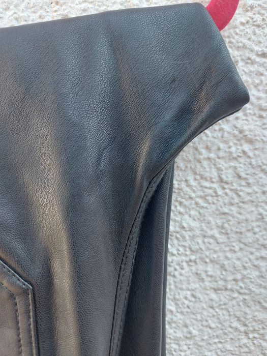 Czarne lateksowe spodnie dzwony Zara XS/34