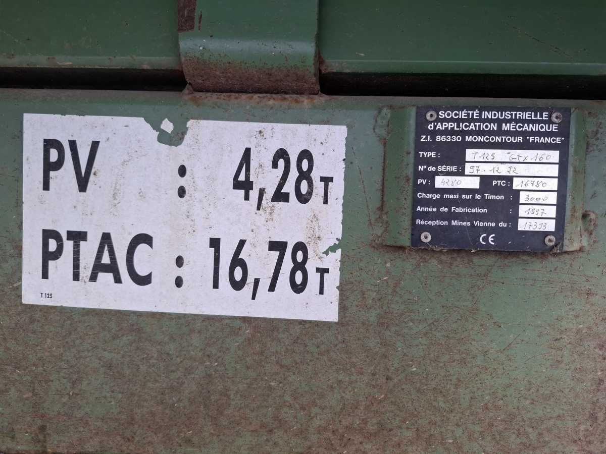 Przyczepa skorupowa SIAM 12,5 T, tandem, SKRĘTNA OŚ