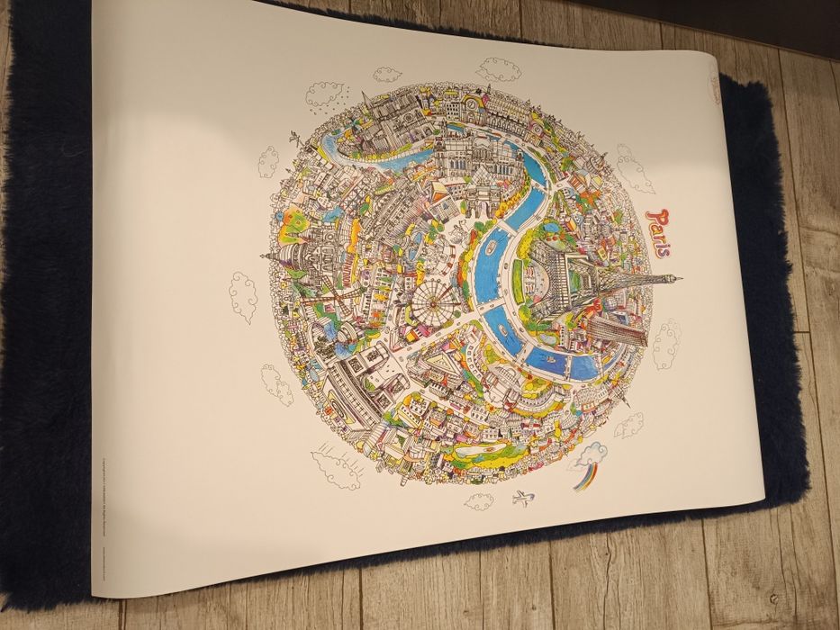 Kolorowanki antystresowe Paryż, plakat, 500x700mm