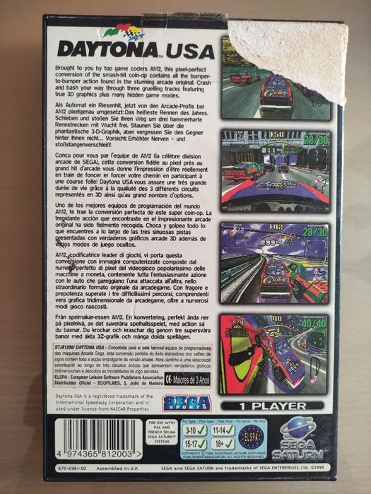 Jogo Sega Saturn Daytona USA.