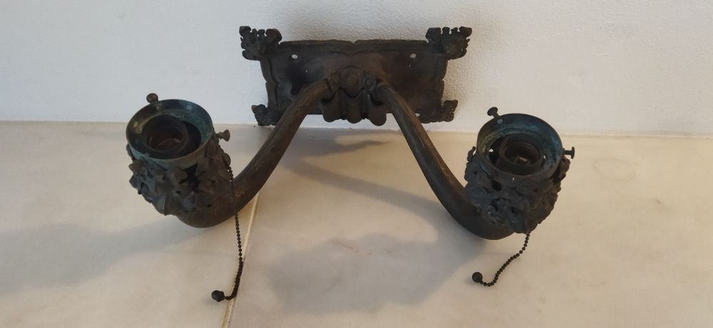 Candeeiro parede antigo latão