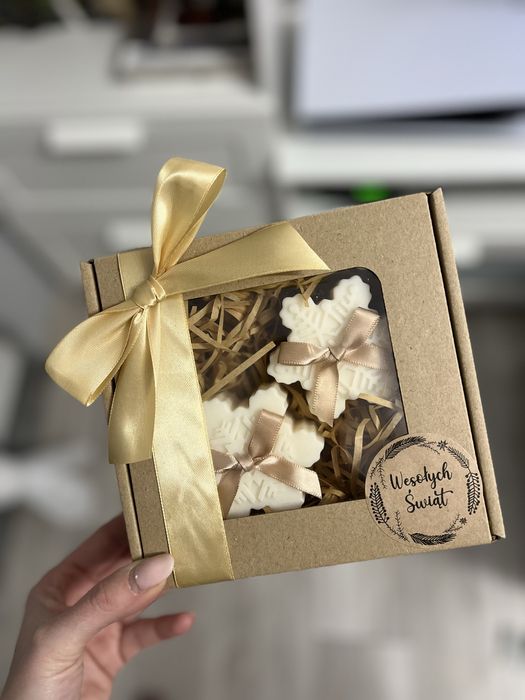 Świeca świeczka sojowa zestaw świec świateczny box