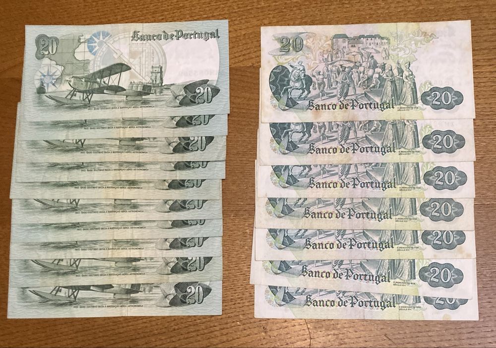 17 notas de 20$00 em bom estado