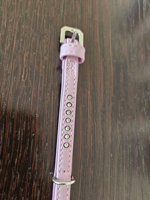 Obroża dla małego pieska chihuahua york z ozdobnymi kryształkami