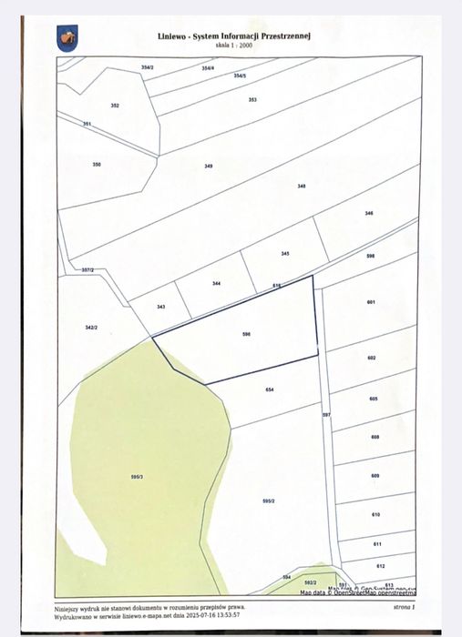 Łąka rolna 1ha- Rogazy gmina Liniewo województwo pomorskie