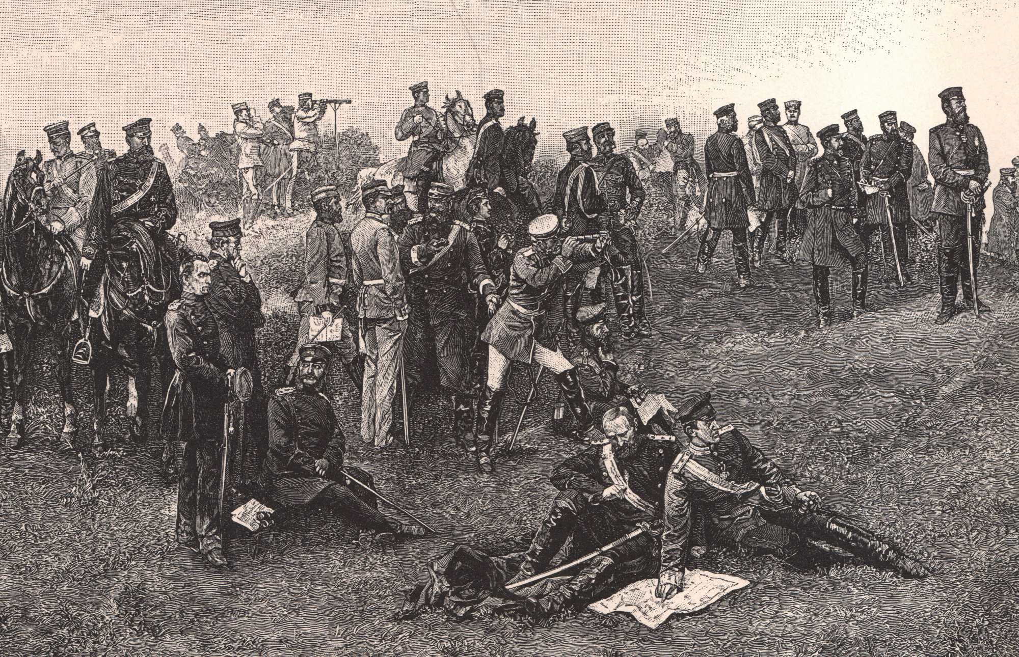 Bitwa pod Sedanem. Kapitulacja. Duży drzeworyt 1895 r. autentyk