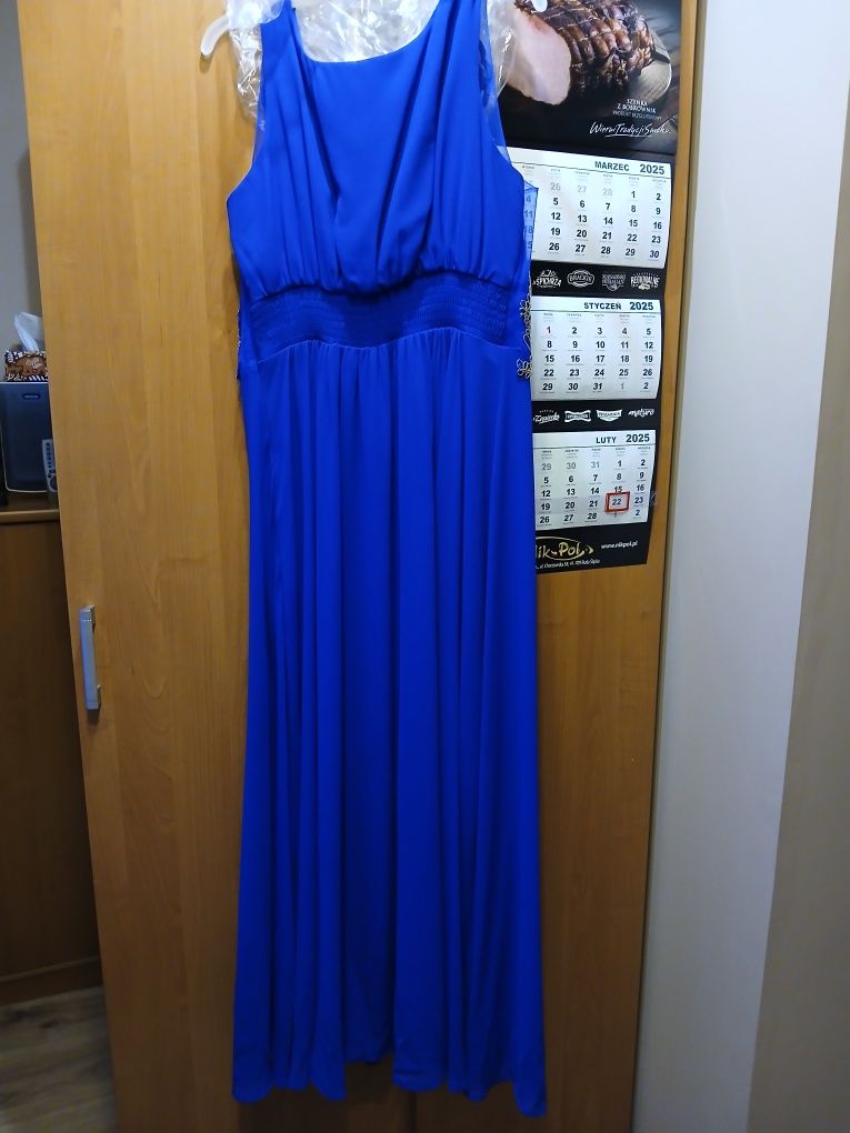 Sukienka maxi chabrowa