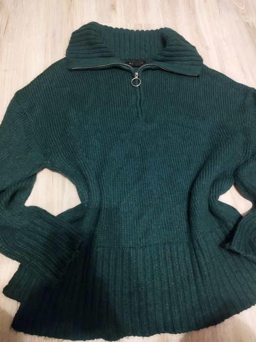 Amisu gruby sweter butelkowa zieleń r. 42/44