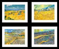 Van Gogh pola pszenicy, słoneczne plakaty impresjonizm- komplet 4