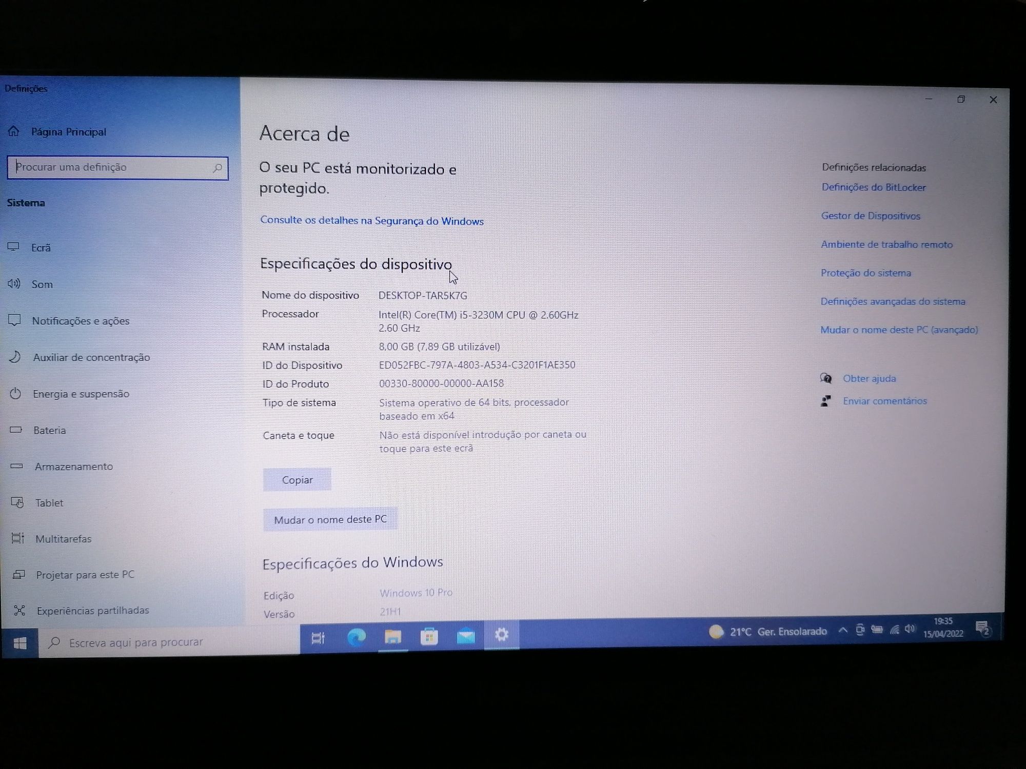 DELL Latitude E5520 venda por peças
