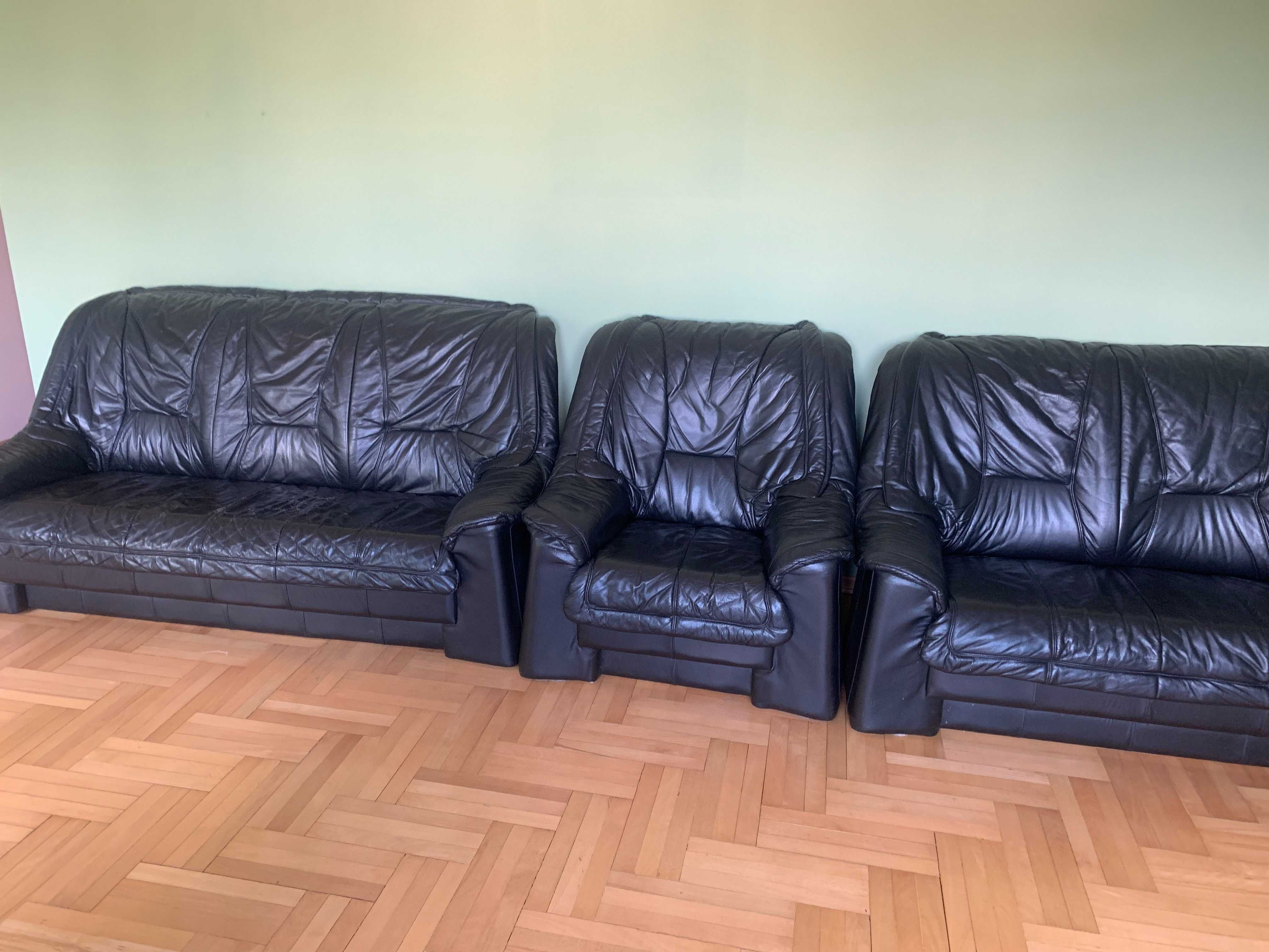 Komplet wypoczynkowy skóra